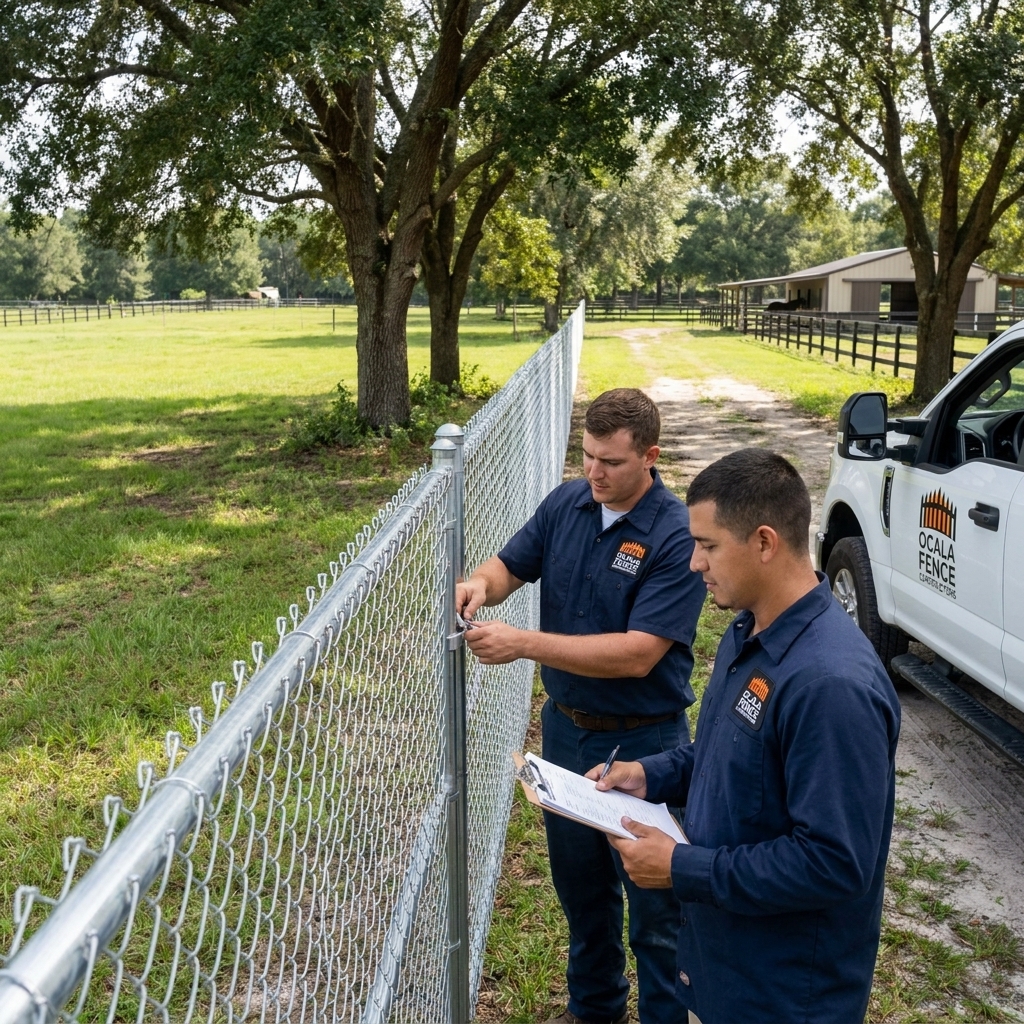 Chain link fence installed by Ocala Fence Contractors