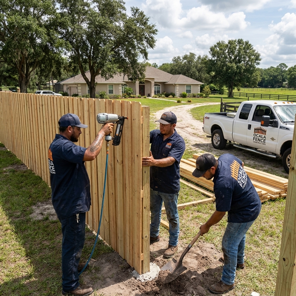 Ocala Fence Contractors crew at work